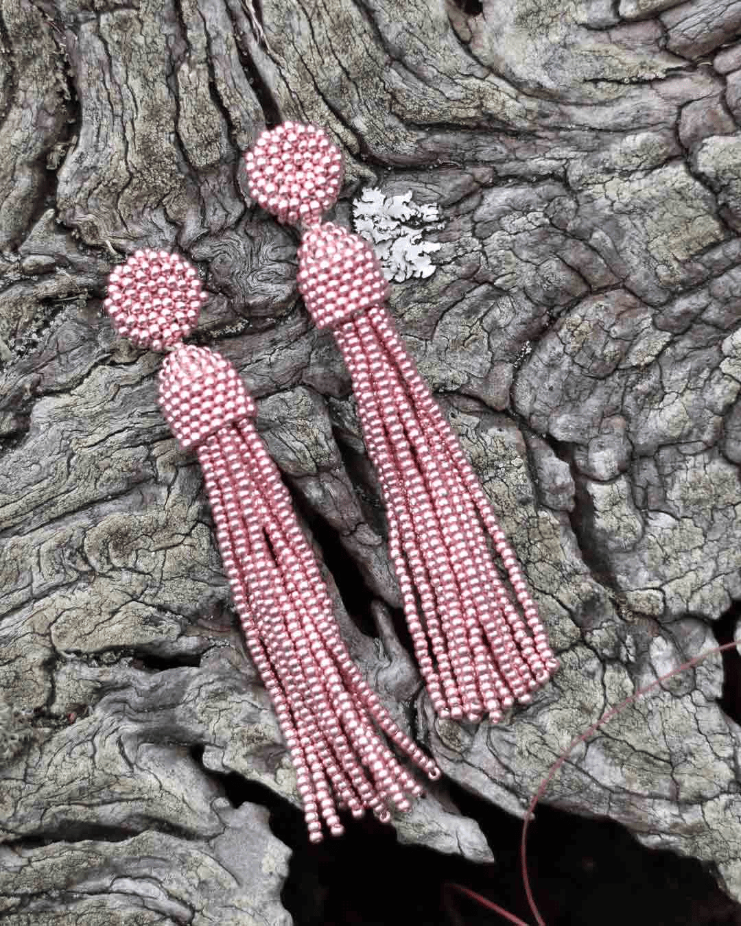 Aretes Cascada Rosa